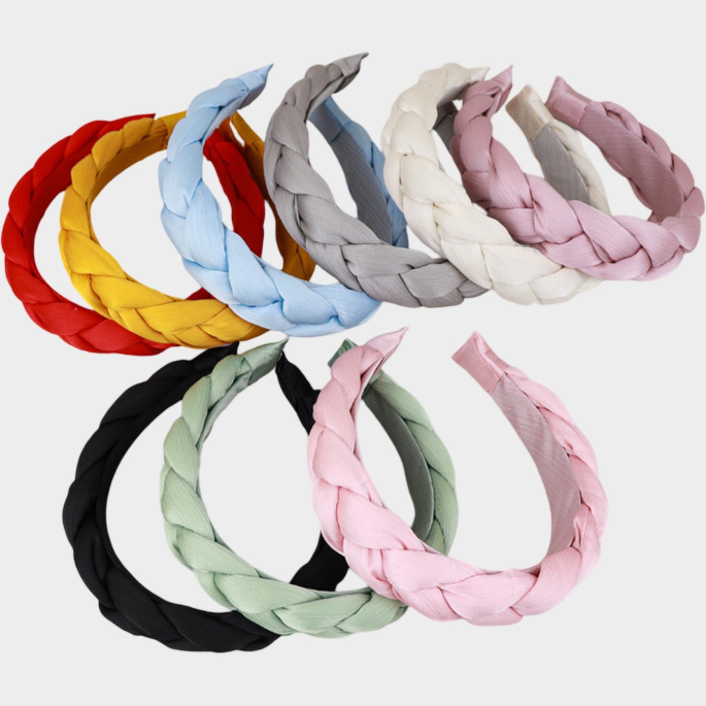 Braided Fabric Headband 2 Pack Wide Comfort Fit Soft Woven Hair Accessories