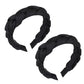 Braided Fabric Headband 2 Pack Wide Comfort Fit Soft Woven Hair Accessories
