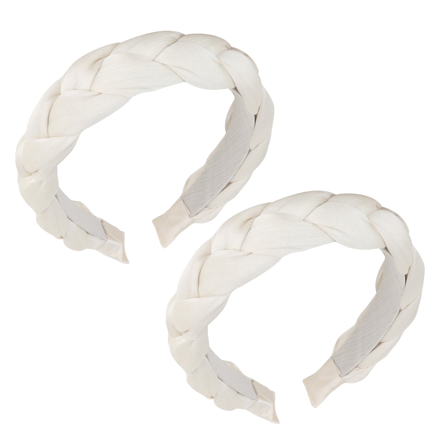 Braided Fabric Headband 2 Pack Wide Comfort Fit Soft Woven Hair Accessories