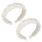 Braided Fabric Headband 2 Pack Wide Comfort Fit Soft Woven Hair Accessories