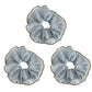 Womens Large Fabric Hair Scrunchies 3 Pack Soft Ruffled Elastic Hair Ties