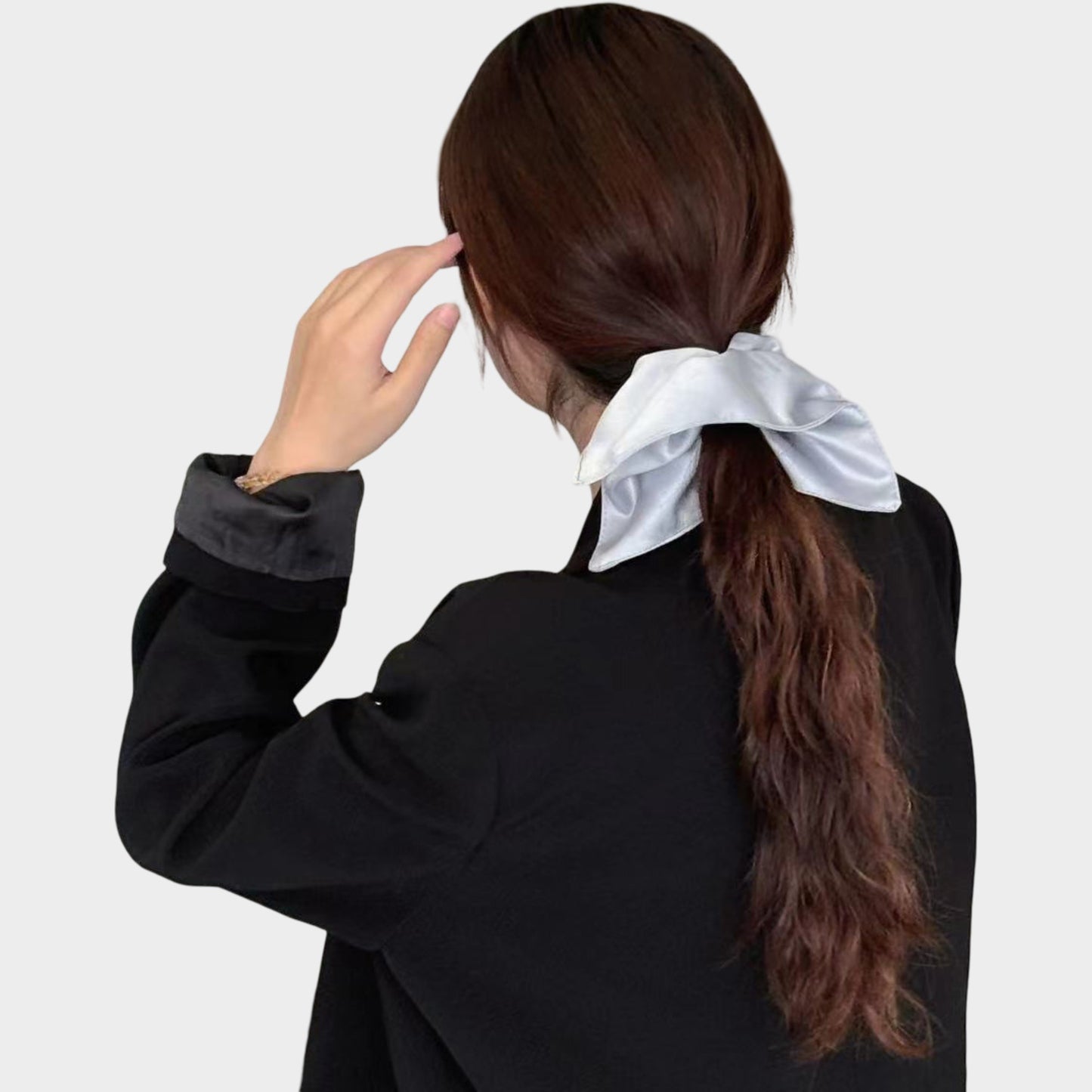 2 Pack Satin Scrunchies Soft Hair Ties with Elegant Finish