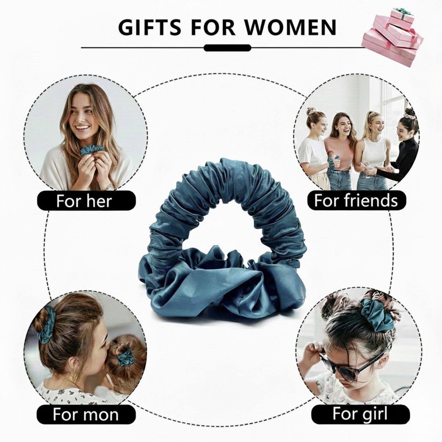 Heatless Curling Scrunchies 2-Piece Set Soft Satin Hair Curling Tool