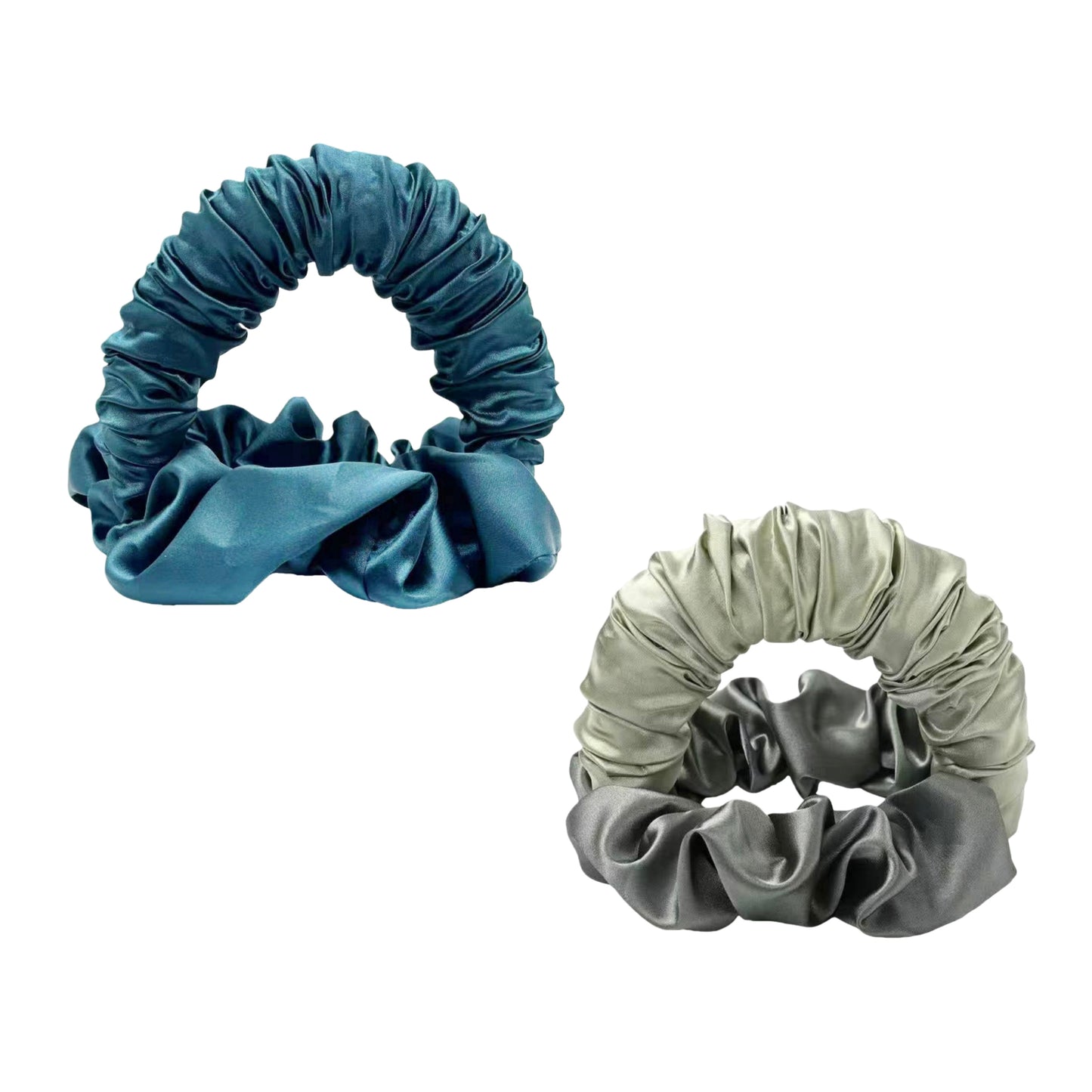 Heatless Curling Scrunchies 2-Piece Set Soft Satin Hair Curling Tool
