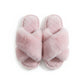 Plush Crisscross Valentine Slide House Slippers with Quilted Cushioned Footbed