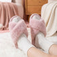 Plush Crisscross Valentine Slide House Slippers with Quilted Cushioned Footbed