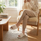Plush Open Toe Slide House Slippers with Wide Soft Upper and Cushioned Footbed