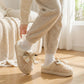 Valentine Plush Closed Toe Mule House Slippers with Decorative Bow and Cushioned Sole