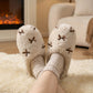 Valentine Plush Closed Toe Slide House Slippers with Mini Bow Accents and Cushioned Sole