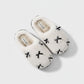 Valentine Plush Closed Toe Slide House Slippers with Mini Bow Accents and Cushioned Sole