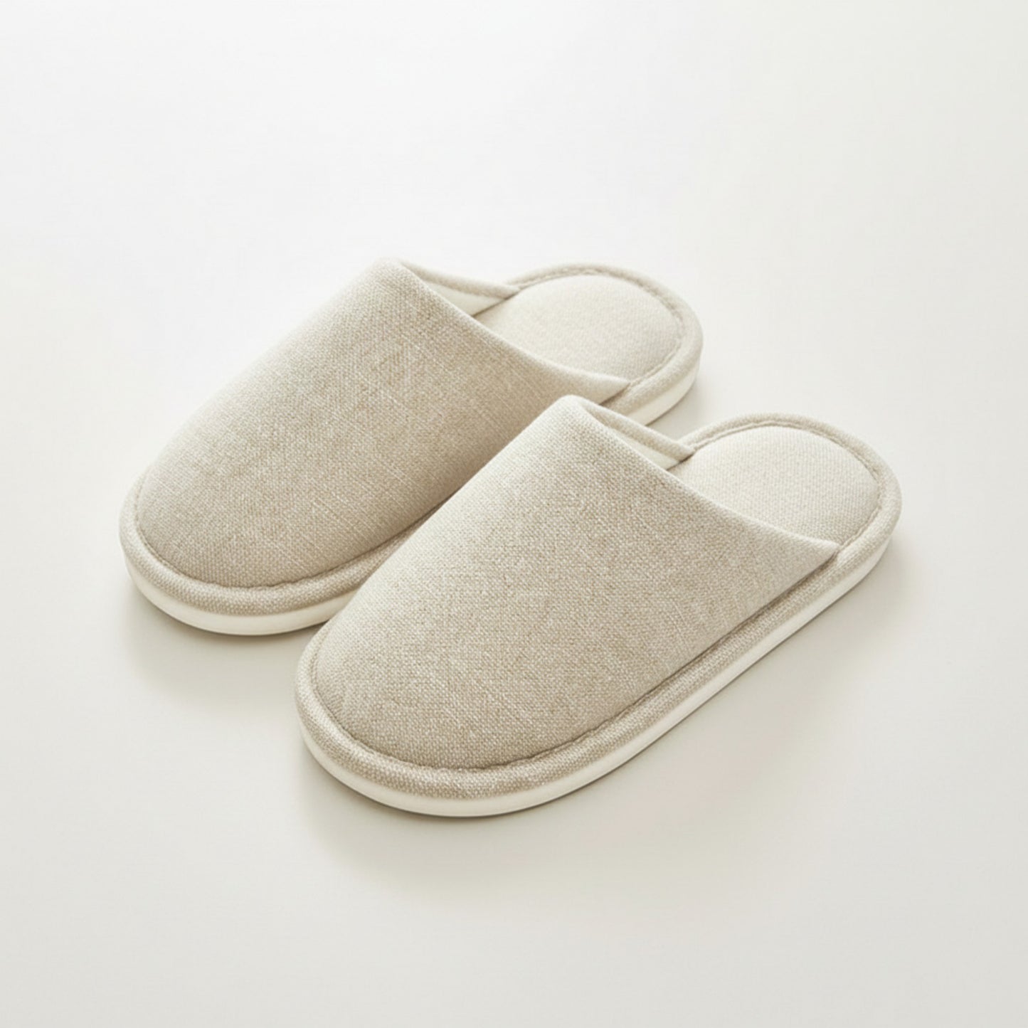 Closed Toe Slide House Slippers with Woven Texture Upper and Cushioned Footbed