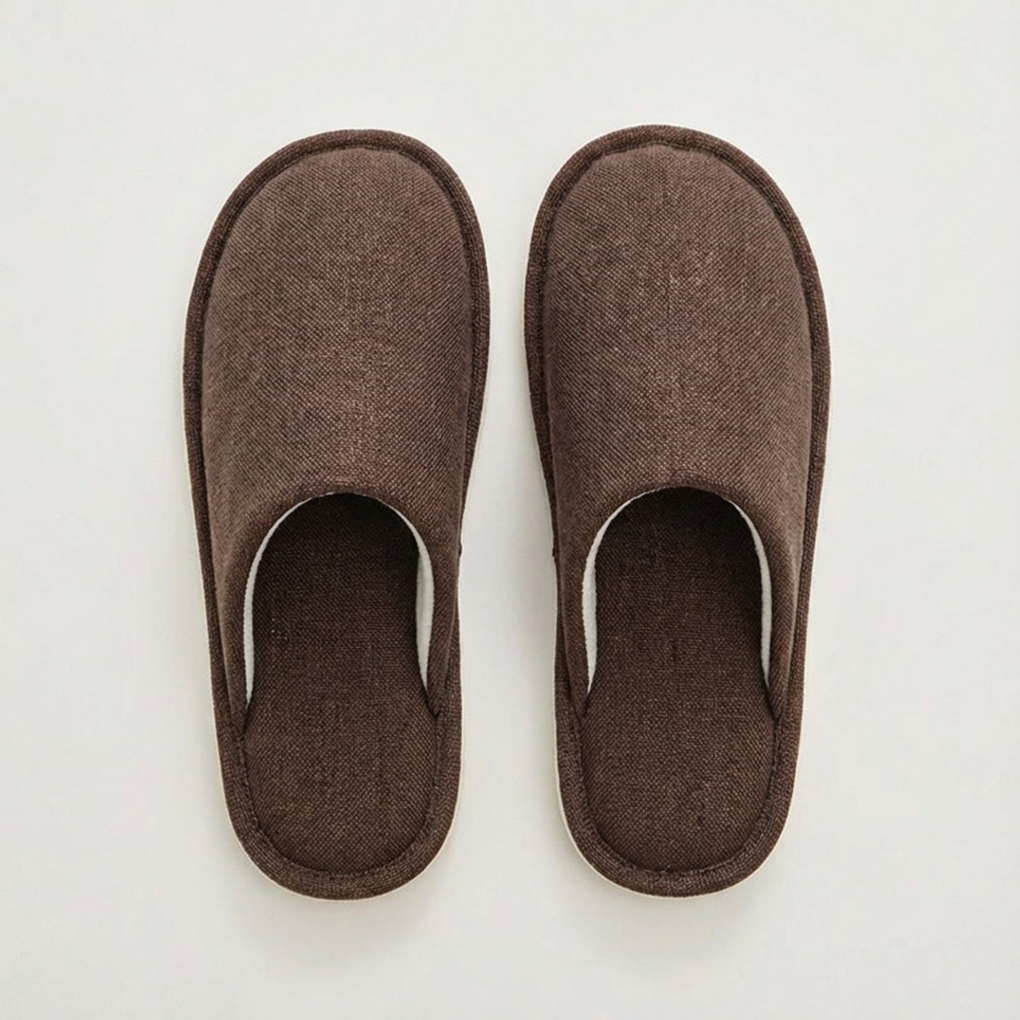 Closed Toe Slide House Slippers with Woven Texture Upper and Cushioned Footbed
