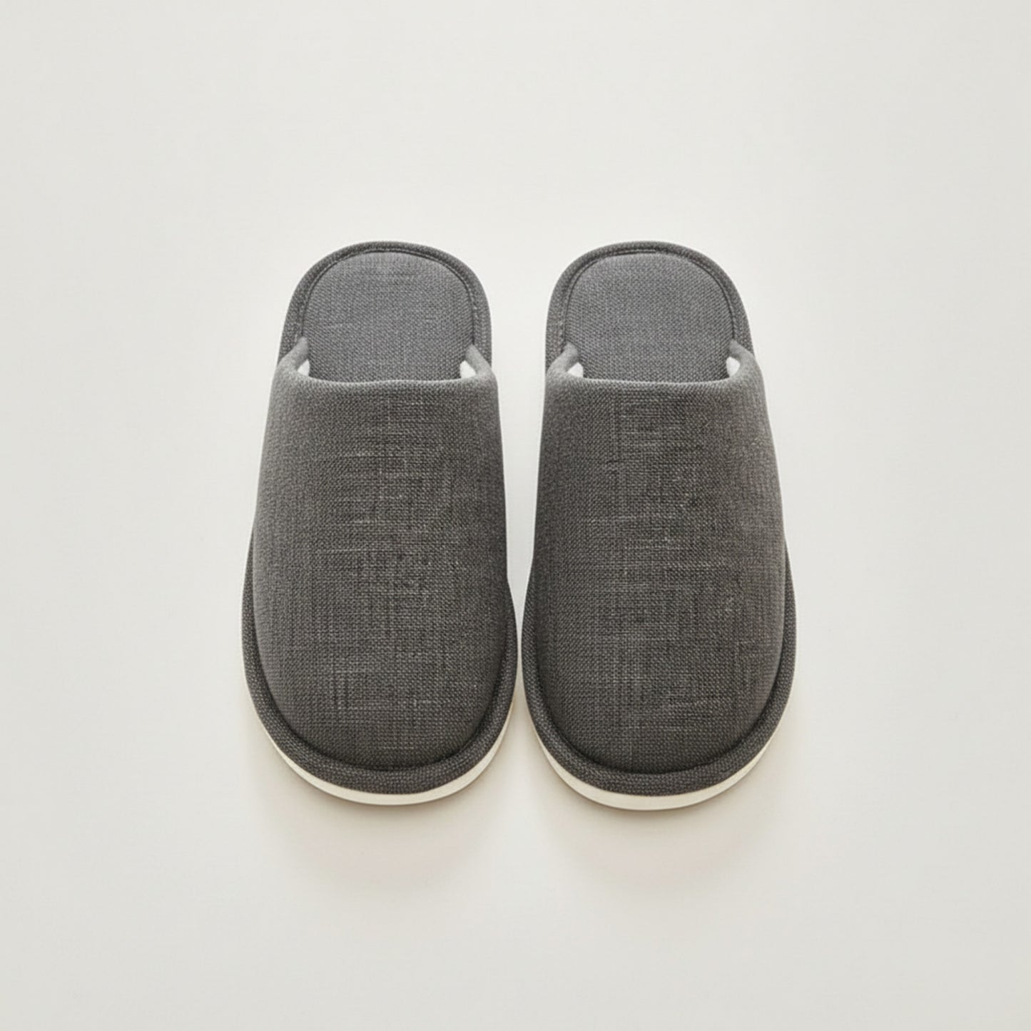 Closed Toe Slide House Slippers with Woven Texture Upper and Cushioned Footbed