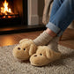 Plush Dog Mule House Slippers with Soft Sculpted Face and Cushioned Sole