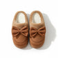 Closed Toe Mule House Slippers with Decorative Bow Detail and Cushioned Sole