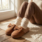 Closed Toe Mule House Slippers with Decorative Bow Detail and Cushioned Sole