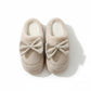 Closed Toe Mule House Slippers with Decorative Bow Detail and Cushioned Sole