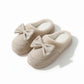 Closed Toe Mule House Slippers with Decorative Bow Detail and Cushioned Sole