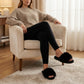 Plush Slide House Slippers with Oversized Faux Fur Upper and Soft Cushioned Footbed