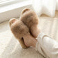 Plush Slide House Slippers with Oversized Faux Fur Upper and Soft Cushioned Footbed