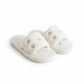 Valentine Plush Slide House Slippers with Embroidered Bow Detail and Soft Cushioned Footbed