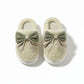 Plush Mule House Slippers with Valentine Oversized Bow Accent and Soft Cushioned Footbed