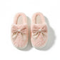Plush Mule House Slippers with Valentine Oversized Bow Accent and Soft Cushioned Footbed