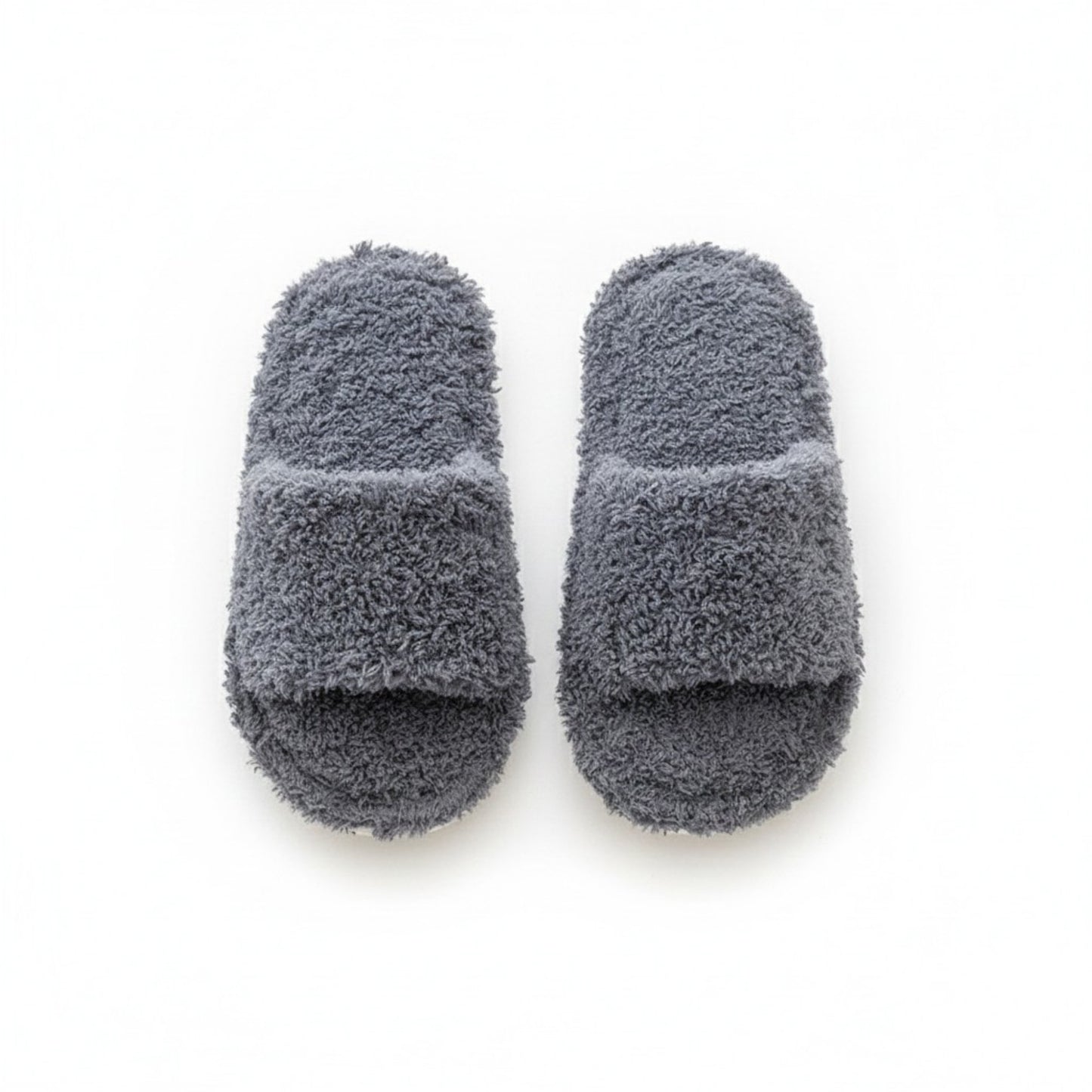 Plush Slide House Slippers with Soft Textured Upper and Cushioned Comfort Footbed