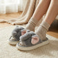 Plush Animal Slide House Slippers with Elephant Design and Soft Cushioned Footbed