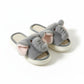 Plush Animal Slide House Slippers with Elephant Design and Soft Cushioned Footbed