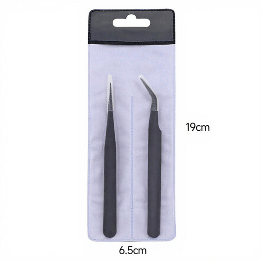 Precision Tweezers Set with Straight and Angled Tips for Hair Removal and Grooming