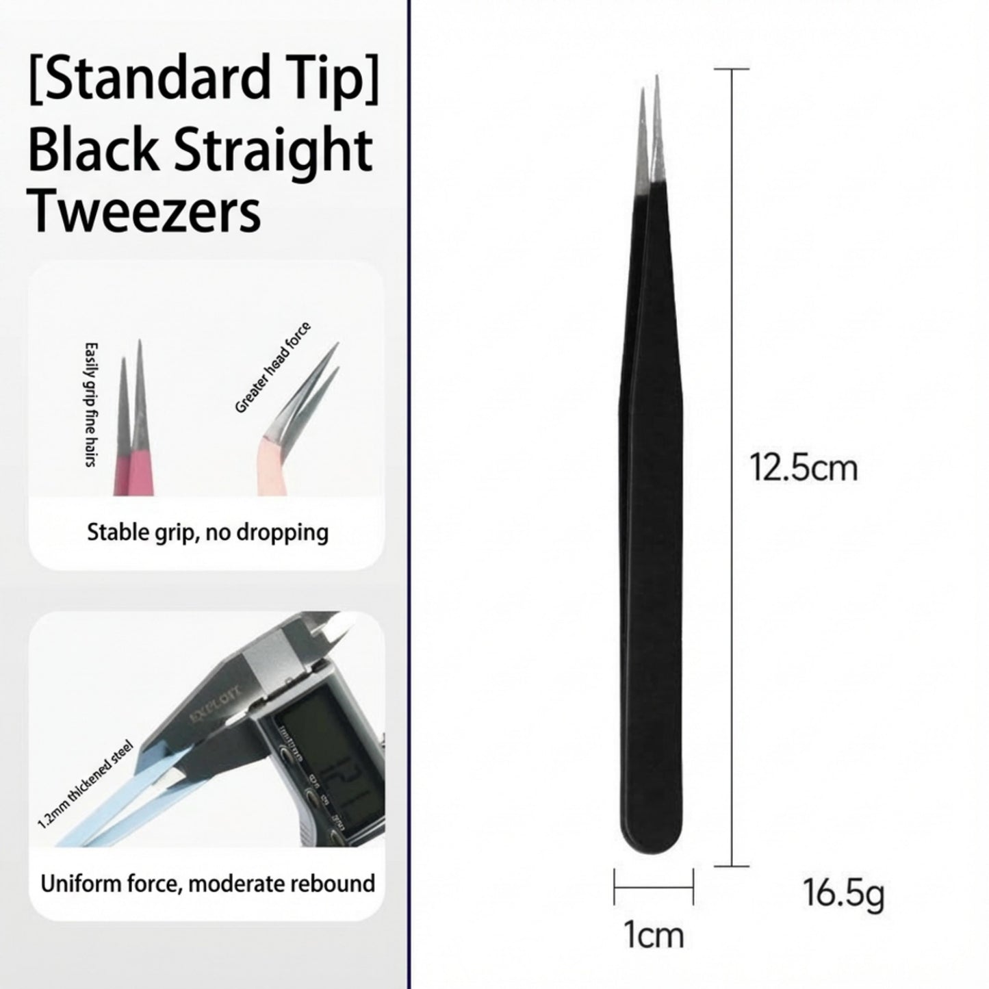Precision Tweezers Set with Straight and Angled Tips for Hair Removal and Grooming