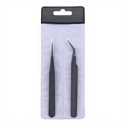 Precision Tweezers Set with Straight and Angled Tips for Hair Removal and Grooming