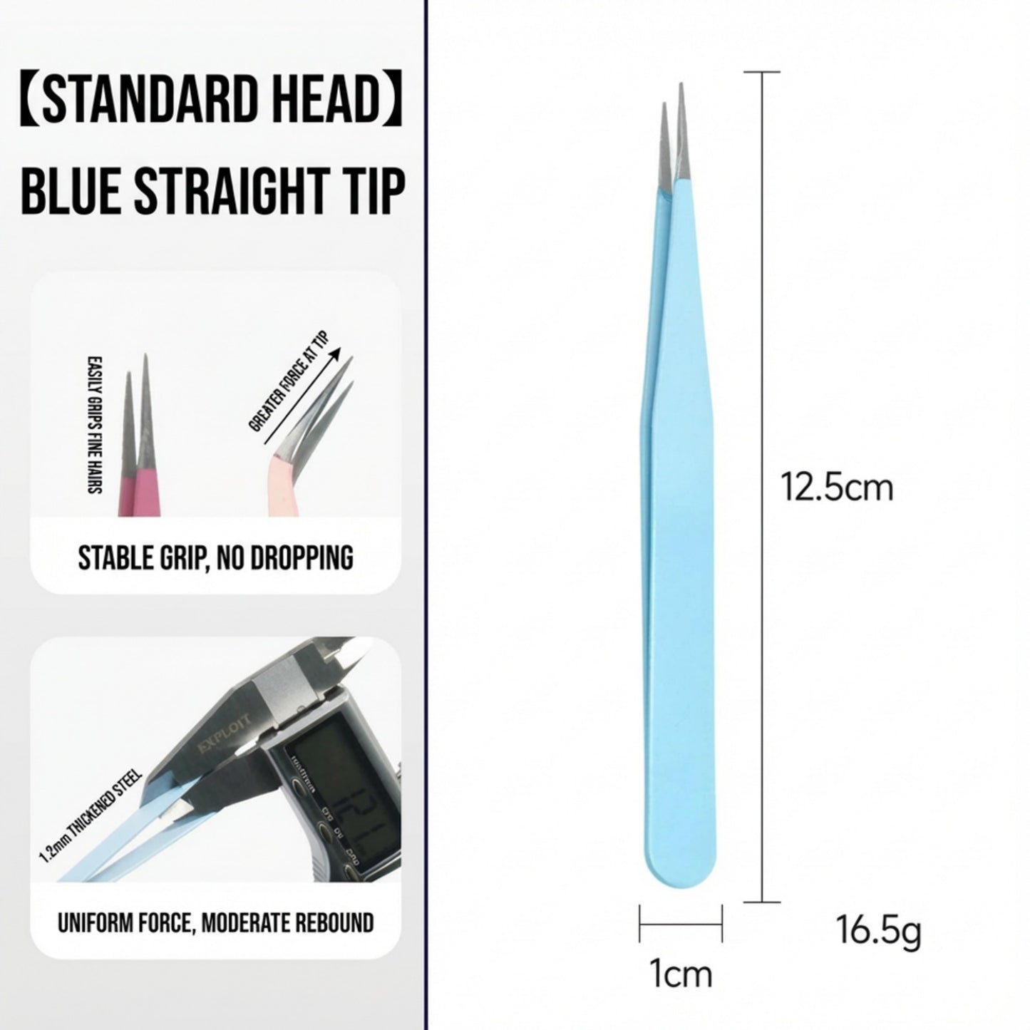Precision Tweezers Set with Straight and Angled Tips for Hair Removal and Grooming