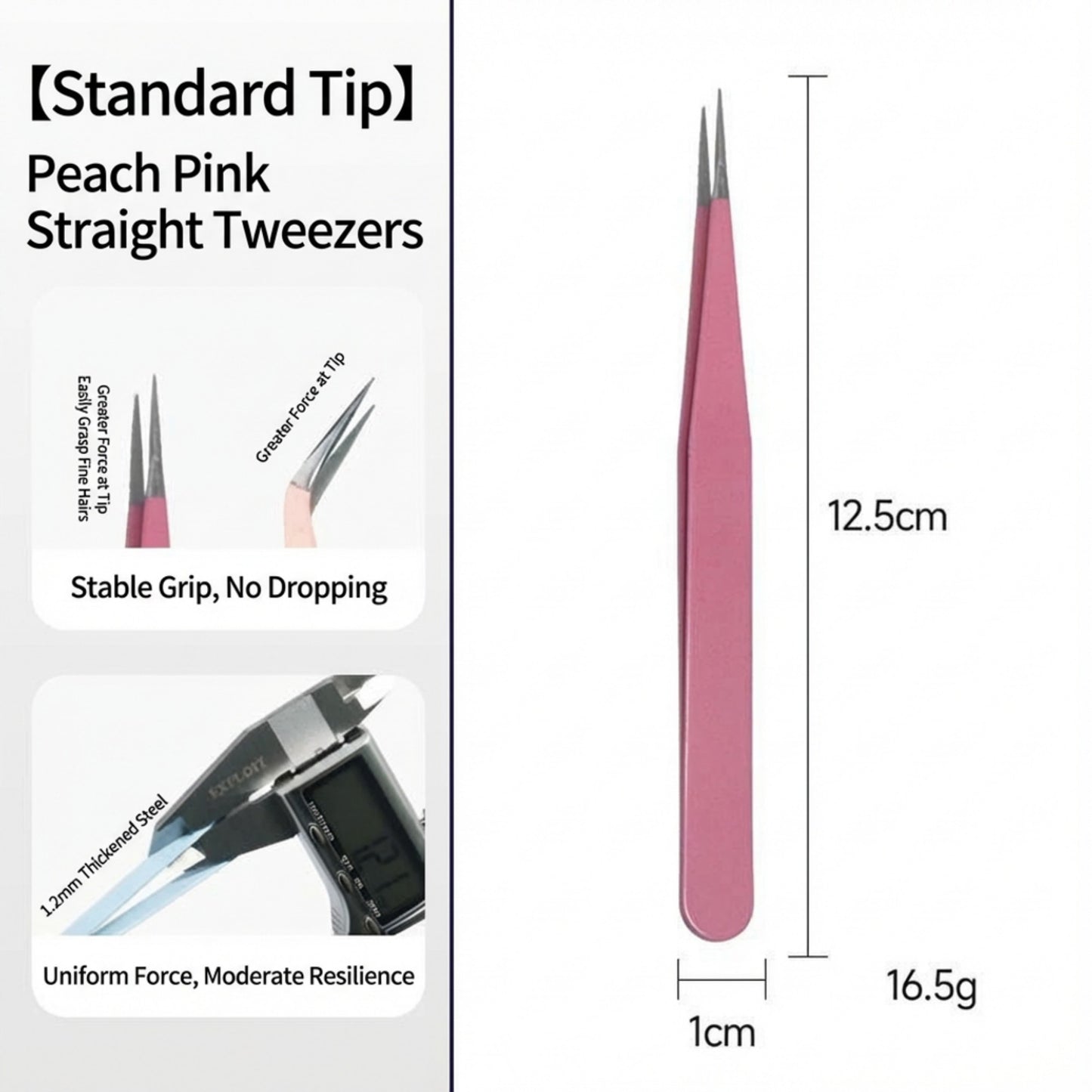 Precision Tweezers Set with Straight and Angled Tips for Hair Removal and Grooming