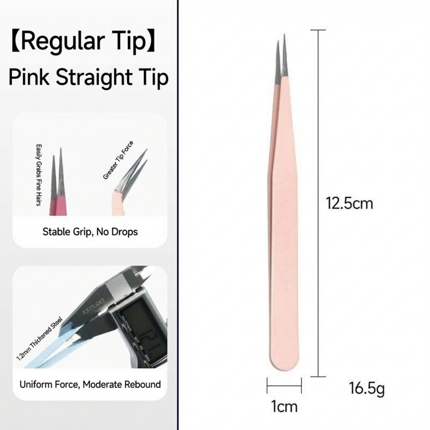 Precision Tweezers Set with Straight and Angled Tips for Hair Removal and Grooming