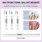 3-Piece Nail Art Brush Set with Pointed Detail Tips for Acrylic Gel Application and Precision Design