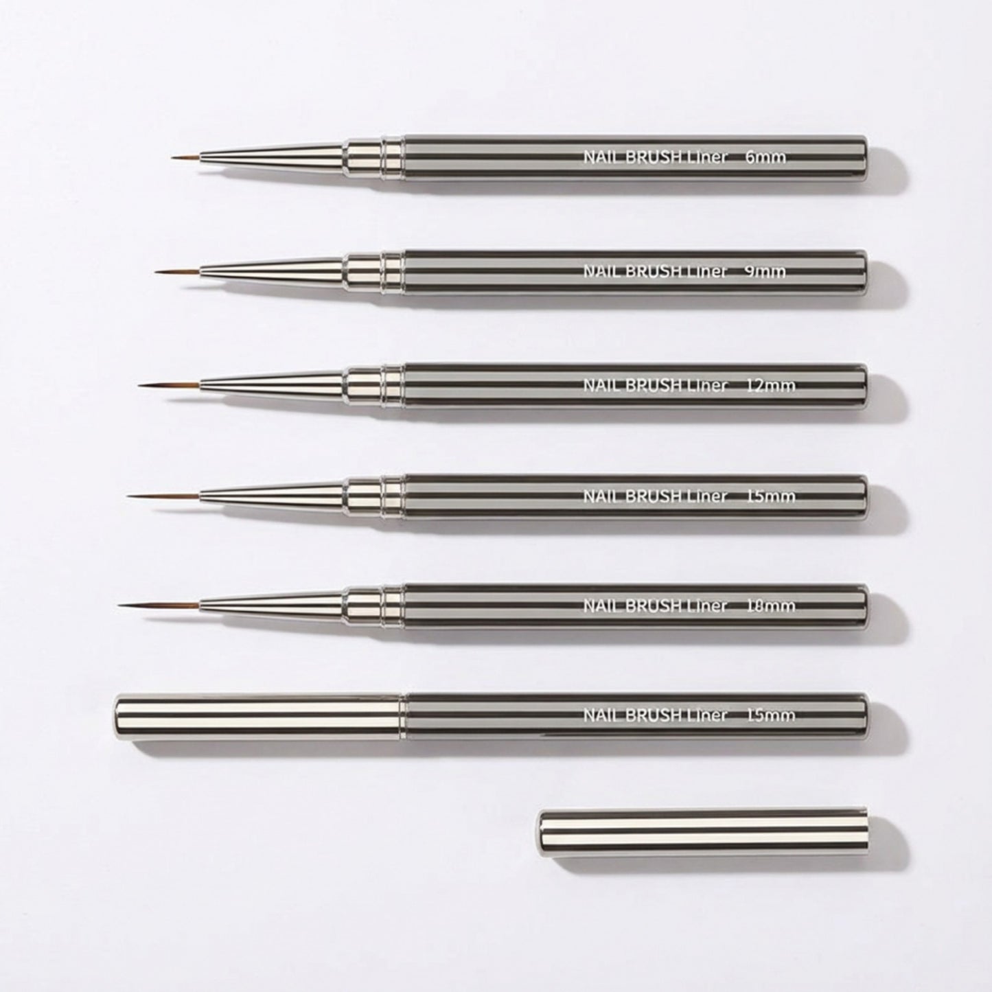5-Piece Nail Art Liner Brush Set with Ultra Fine Detail Tips for Precision Gel Striping and Design