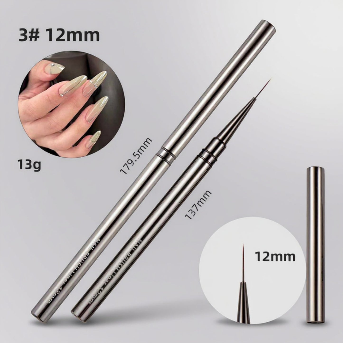 5-Piece Nail Art Liner Brush Set with Ultra Fine Detail Tips for Precision Gel Striping and Design
