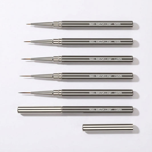 5-Piece Nail Art Liner Brush Set with Ultra Fine Detail Tips for Precision Gel Striping and Design