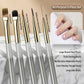 5-Piece Nail Art Brush Set with Flat Gel Brush Angled Detail Brush Fine Liner and Precision Needle Tool