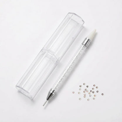 3-Piece Rhinestone Nail Art Picker Pen Set with Dual-Ended Tips for Crystal Placement and Precision Detailing