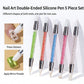 5-Piece Silicone Nail Art Tool Set with Dual-Ended Tips for Gel Sculpting Detailing and Nail Design