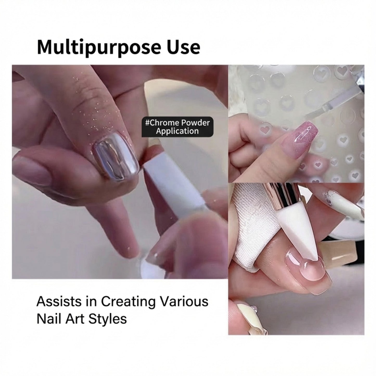 5-Piece Silicone Nail Art Tool Set with Dual-Ended Tips for Gel Sculpting Detailing and Nail Design