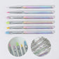 6-Piece Nail Art Brush Set with Iridescent Acrylic Handles and Precision Tips for Gel Acrylic and Nail Design