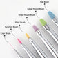 6-Piece Nail Art Brush Set with Iridescent Acrylic Handles and Precision Tips for Gel Acrylic and Nail Design