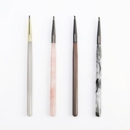4-Piece Angled Nail Art Brush Set with Slim Handles and Precision Liner Tips for Gel Acrylic and Nail Design