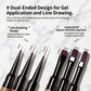 3-Piece Double-Ended Nail Art Brush Set with Wood Handles and Fine Detail Tips for Gel Acrylic and Nail Design