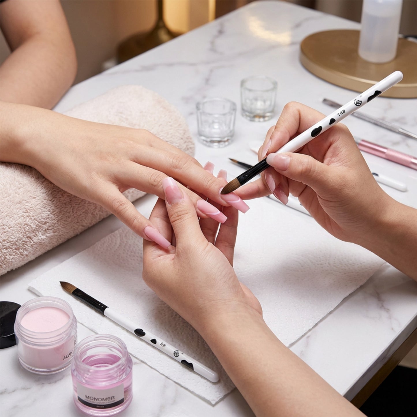 3-Piece Nail Art Brush Set with Smooth Acrylic Handles and Precision Tips for Gel Acrylic and Nail Design