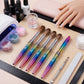 4-Piece Nail Art Brush Set with Gradient Metal Handles and Precision Tips for Gel Acrylic and Nail Design